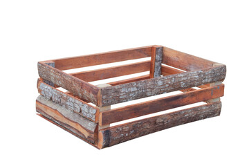 wooden box isolated on white