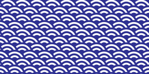 Classic Blue Semicircles Pattern, A bold pattern of deep blue semicircles on a navy background, embodying a sense of elegance and confidence.