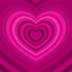 Heart tunnel romantic background. Background with hearts. Valentines day concept