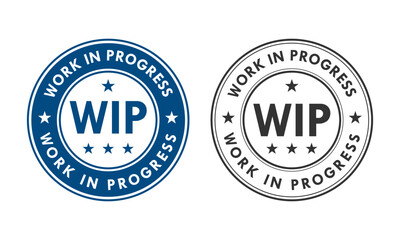 Work in progress design badge template illustration