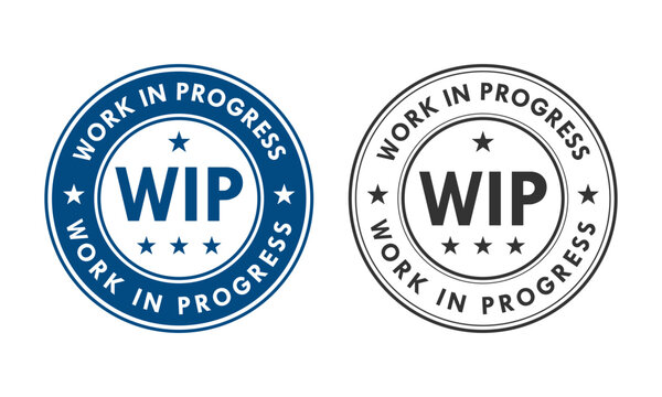 Work in progress design badge template illustration