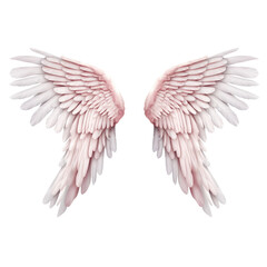 Obraz premium Realistic angel white wings on white background