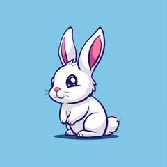 Hoppy Hearts: Cute Rabbit Cartoon Vector Logo