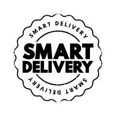 Smart Delivery text stamp, concept background
