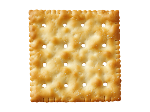 Saltine cracker isolated on transparent or white background, png