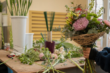 Crafting a Blooming Symphony: Floral Artistry in Progress