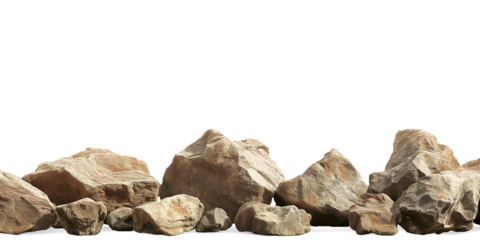 Rock pile, pile of rocks isolated on transparent or white background, png