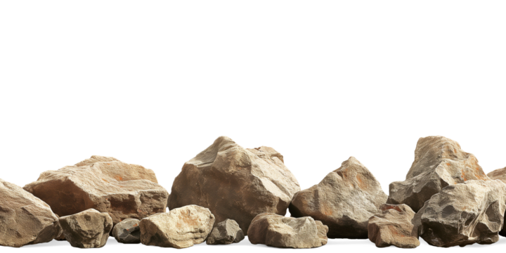 Rock pile, pile of rocks isolated on transparent or white background, png