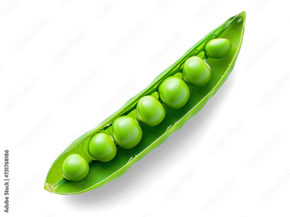 Wall mural pea pod isolated on transparent or white background, png