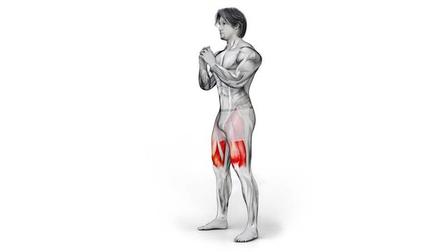 Illustration design of muscular man doing squat training