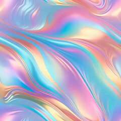 Obraz premium seamless trendy iridescent rainbow foil texture soft holographic pastel unicorn marble background