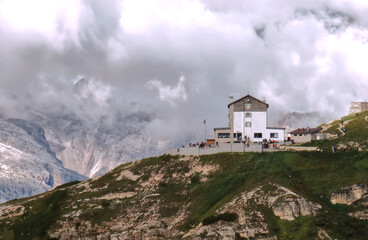 A refuge under the Tre Cime di Lavaredo.