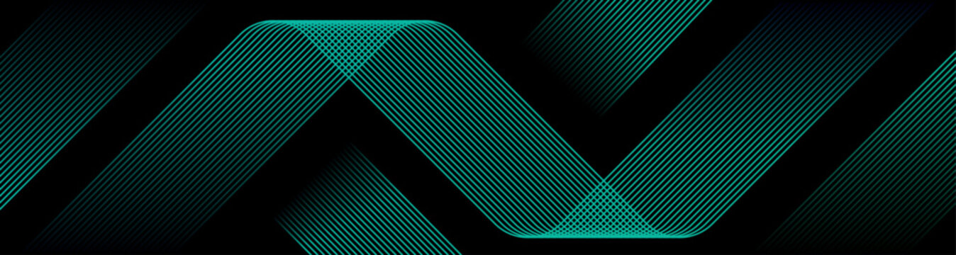 Abstract glowing geometric lines on dark background. Futuristic technology concept for AI and all Digital Communications.