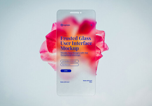 Frosted Glass Mobile Device Screen Mockup
