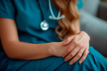 Close-Up of a Nurse's Healing Hands