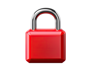Red padlock cut out