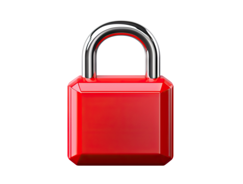 Red padlock cut out