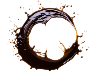 Round-shaped soy sauce splash, cut out