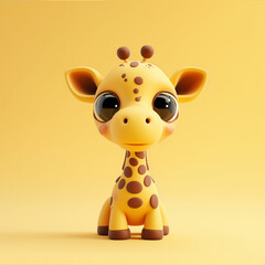 Gentle Giraffe: Charming Baby Animal with Endearing Eyes