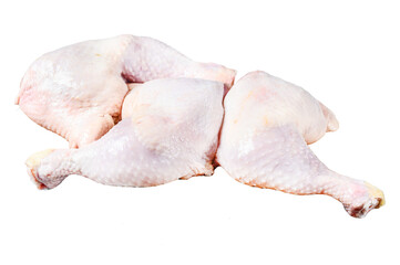 Fresh raw chicken thighs, legs  Isolated, Transparent background.