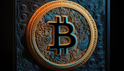 Bitcoin surreal design abstract poster surrealism