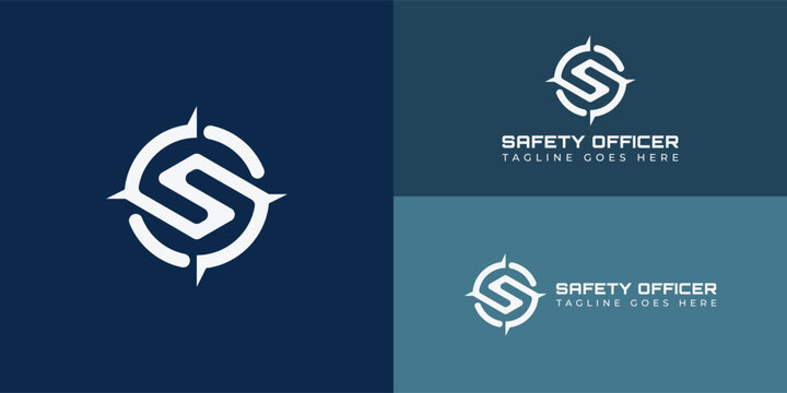 Abstract initial letter SO or OS logo in white color isolated in multiple blue backgrounds applied for leading safety logo also suitable for the brands or companies have initial name OS or SO.