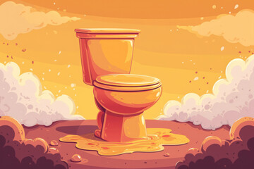 Diarrhea: Loose or watery stools are a hallmark symptom of gastroenteritis - obrazy, fototapety, plakaty