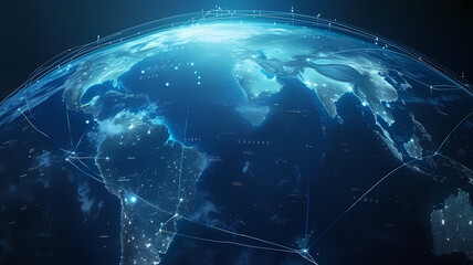 Global Network Connectivity Illuminated at Night