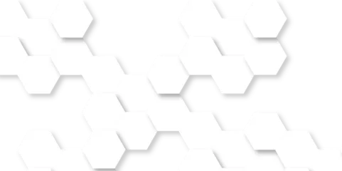 Fotobehang Abstract background with hexagon, modern abstract vector polygonal pattern. Futuristic abstract honeycomb technology white background. Luxury white hexagon pattern. © armans