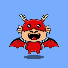 vector illustration of cute dragon mascot