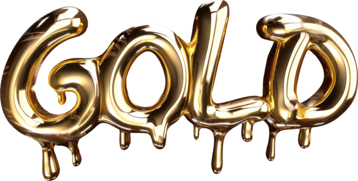 Gold word letters transparent background PNG clipart