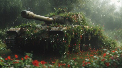 Overgrown battletank