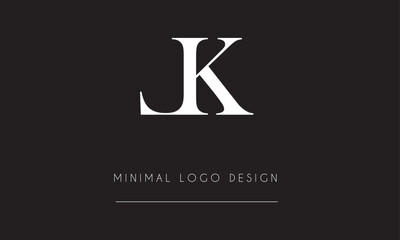 KL or LK Minimal Logo Design Vector Art Illustration 