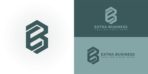 Abstract initial letter EB or BE logo in deep green color isolated in white background applied for business and consulting logo also suitable for the brands or companies have initial name BE or EB. © Miftakhul