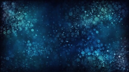 Fototapeta na wymiar dark blue bokeh background with particles