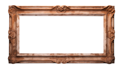 Old rustic wooden frame cut out