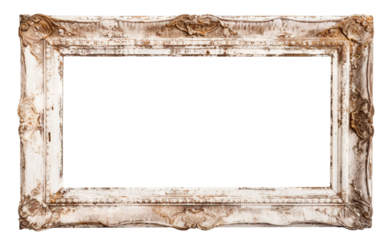 Old rustic wooden frame cut out