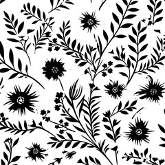 Fototapeta premium floral seamless pattern, pattern, flower pattern, geometric pattern, diagonal pattern, floral, flower, seamless, design, ornament, vector, decoration, art, wallpaper, leaf, illustration, black, style,