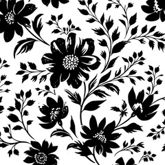 floral seamless pattern, pattern, flower pattern, geometric pattern, diagonal pattern, floral, flower, seamless, design, ornament, vector, decoration, art, wallpaper, leaf, illustration, black, style,