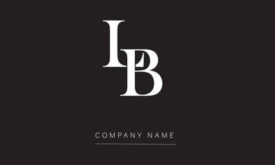 LB or BL Minimal Logo Design Vector Art Illustration 