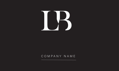 LB or BL Minimal Logo Design Vector Art Illustration 