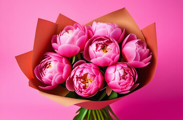 bouquet of pink peonies