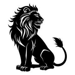 Silhouette lion black color only