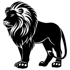 Silhouette lion black color only