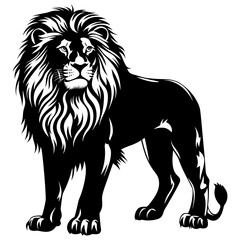 Fototapeta premium Silhouette lion black color only