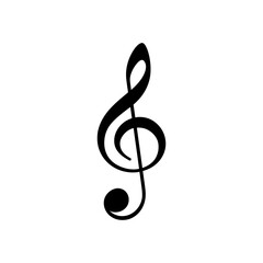 Silhouette music note logo symbol black color only