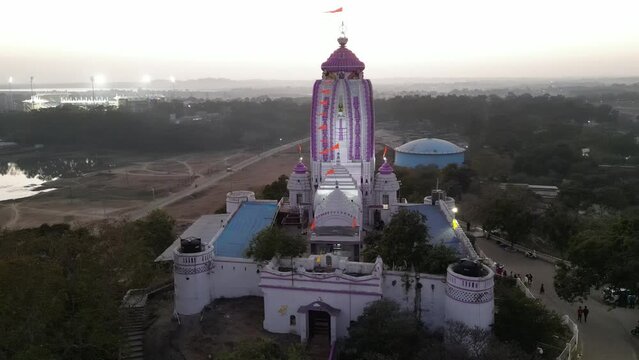 Drone view over the Shree Jagannath Hindu Temple in Puri, India