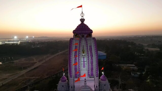 Drone view over the Shree Jagannath Hindu Temple in Puri, India