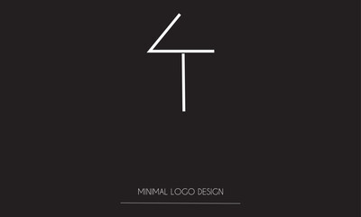 LT or TL Minimal Logo Design Vector Art Illustration  - obrazy, fototapety, plakaty