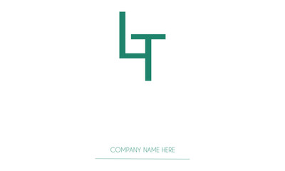 LT or TL Minimal Logo Design Vector Art Illustration 